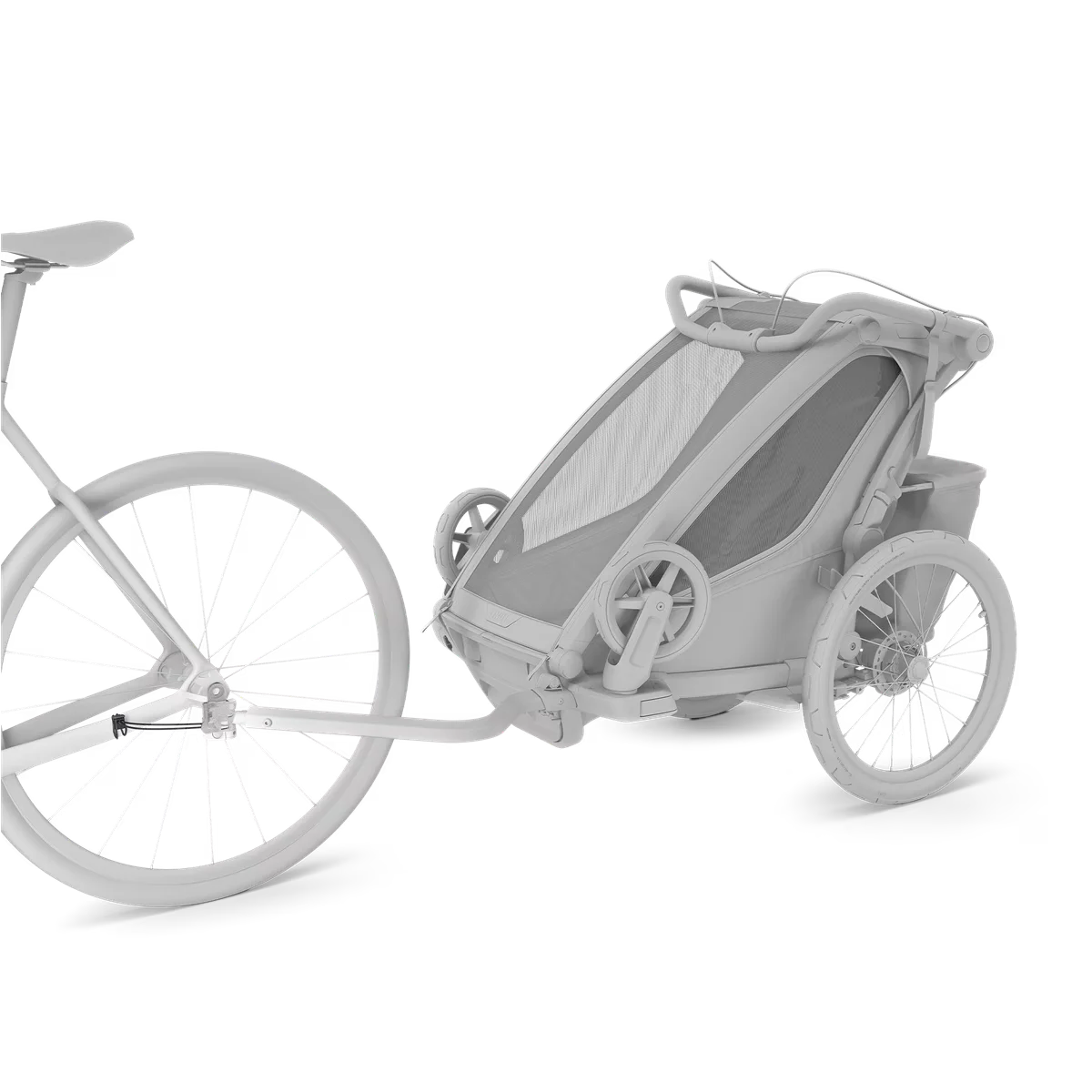 Hyr Thule ezHitch™ axelfästesplatta för att koppla cykelvagnen hos Parently