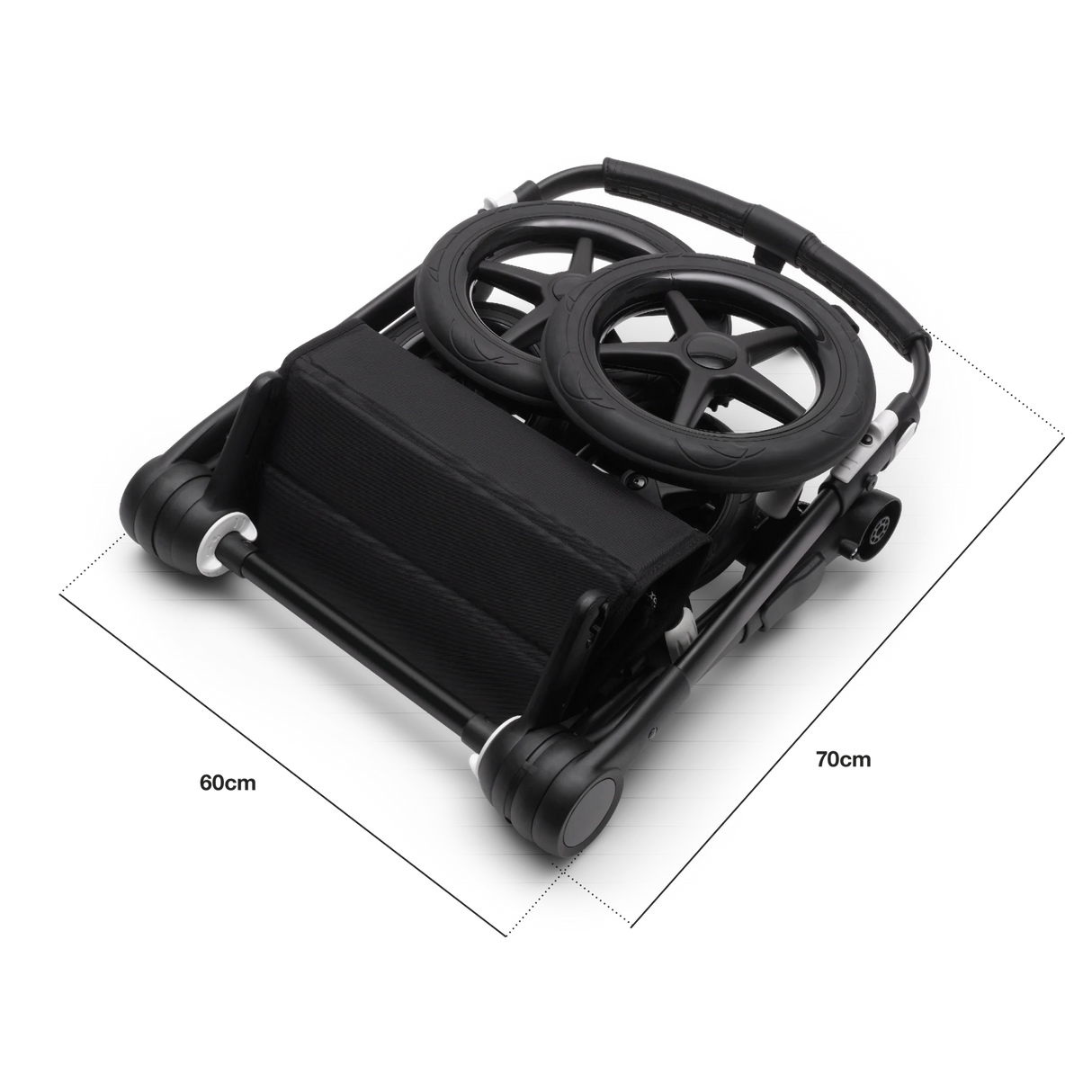 Barnvagnen Bugaboo Fox 3 kan fällas ihop till ett kompakt, självstående paket.