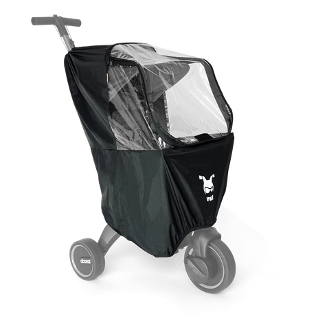 Doona Liki Regnskydd för trehjuling med mjukt, genomskinligt fönster med dragkedja för enkel åtkomst av barnet.