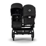 Bugaboo Donkey 5 Duo. En svart syskonvagn med sittdel och liggdel
